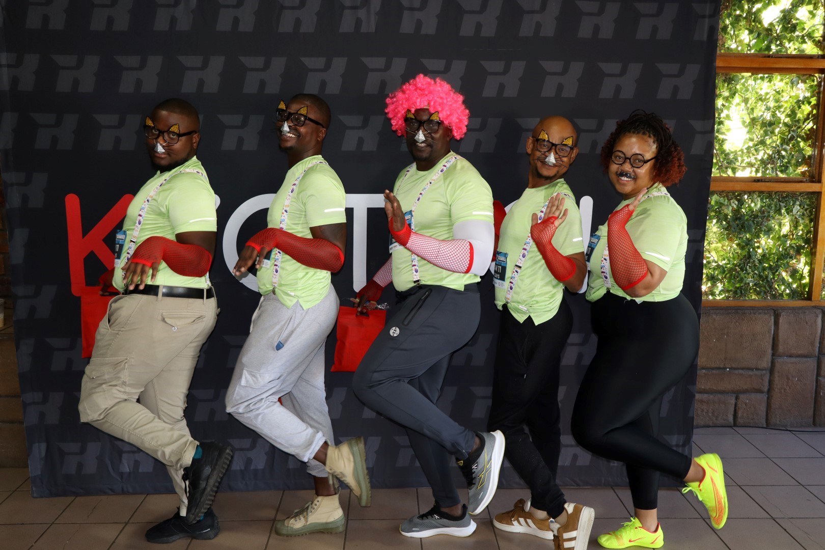 Team OJays, best dressed at the 2026 Lekker Resies, pose in matching costumes